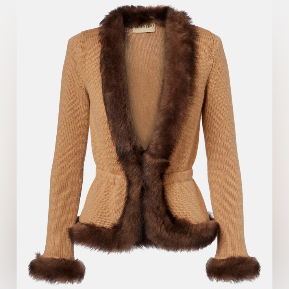 Valentino cashmere and fur trim jacket - NWT